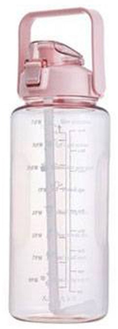 어쉐어 휴대용 반투명 빨대 텀블러, 반투명-핑크, 2L, 1개