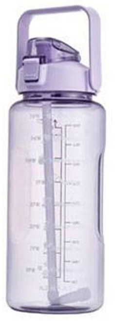 어쉐어 이쁜 휴대용 대용량 빨대 텀블러, 반투명-퍼플, 2L, 1개