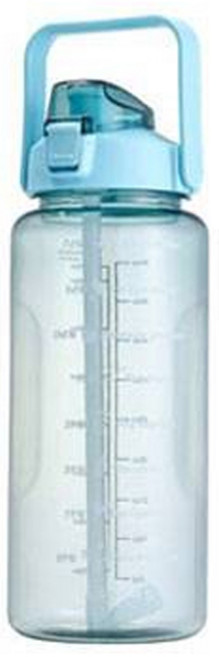 어쉐어 이쁜 휴대용 대용량 빨대 텀블러, 반투명-그린, 2L, 1개