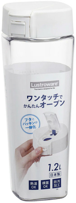 Lustroware 岩崎 耐熱冷水壺 K-1273W, 1.2L, 1個, 白色