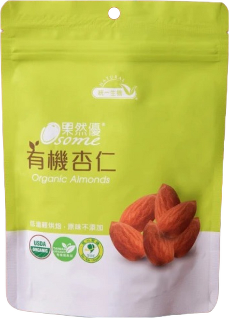 統一生機 Osome 果然優 有機杏仁, 150g, 1包