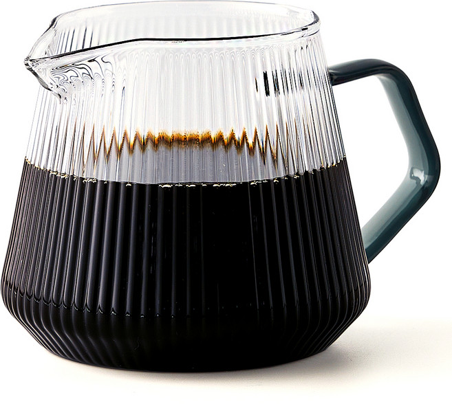빈플러스 플리츠 내열유리 핸드드립 커피서버 블랙, 600ml, 1개, 단품