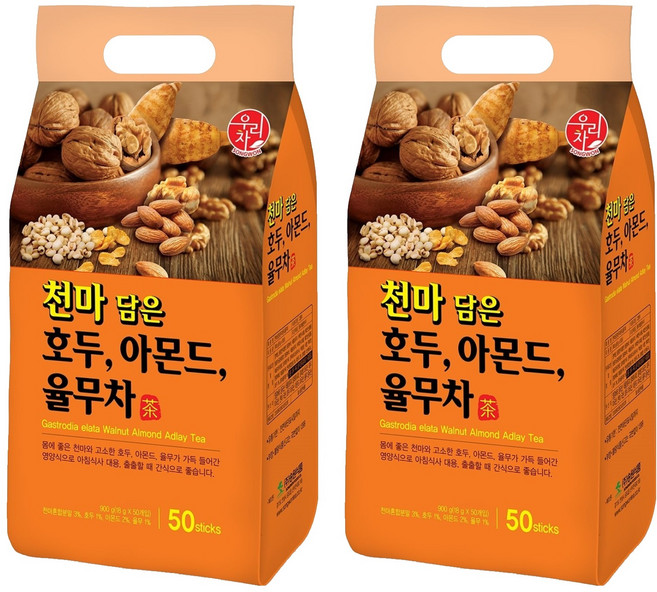 우리차 천마 담은 호두 아몬드 율무차, 18g, 50개입, 2개