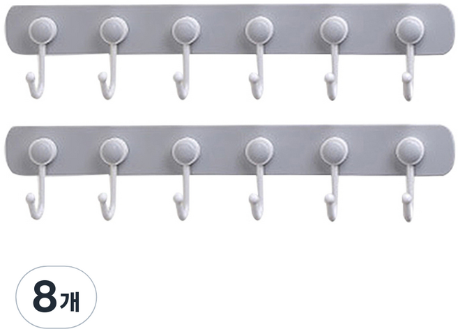 리버그린 깔끔 벽걸이 부착 행거, 그레이, 8개