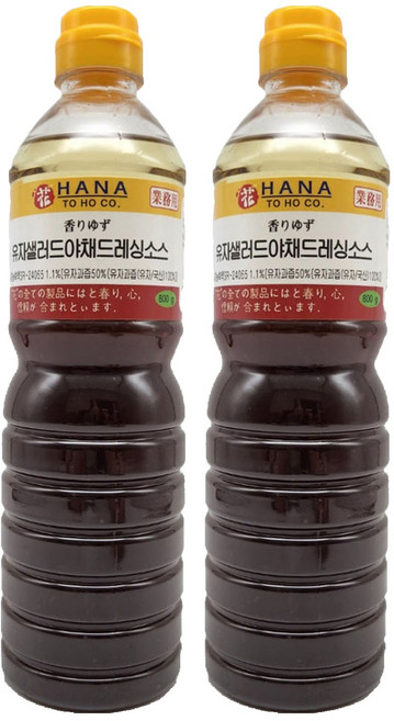 토호 하나 유자 샐러드 야채 드레싱소스, 2개, 800g