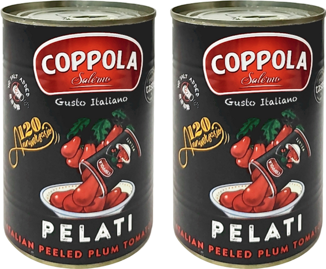 COPPOLA 柯波拉 天然無加鹽去皮整粒番茄, 400g, 2罐