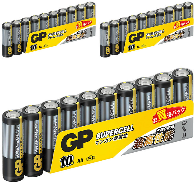 GP Batteries 超霸 3號超級碳鋅電池 黑色, 10顆, 3組