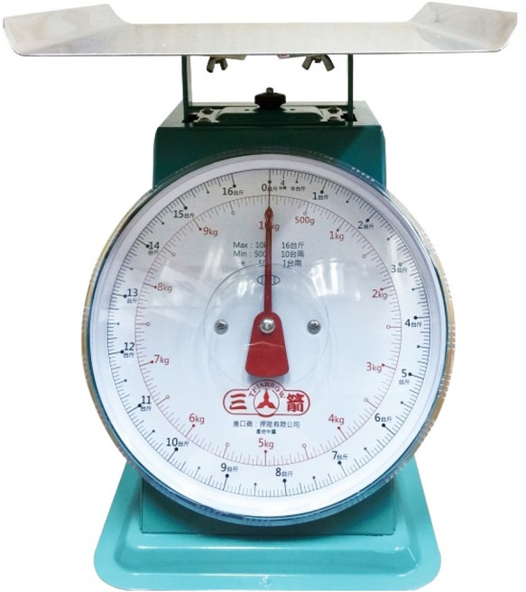 TRIARROW 三箭牌 營業用大型秤 1個, HI-1050TC, 10kg, 綠色 + 銀色