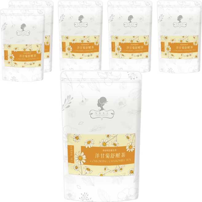 午茶夫人 洋甘菊舒壓茶 三角立體茶包, 3g, 10包, 6袋