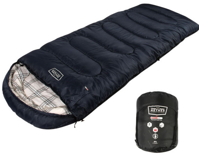 빈슨메시프 캠핑용 침낭 아이테르 210 x 82cm 1인용 머미 2100g, 블루블랙, 1개
