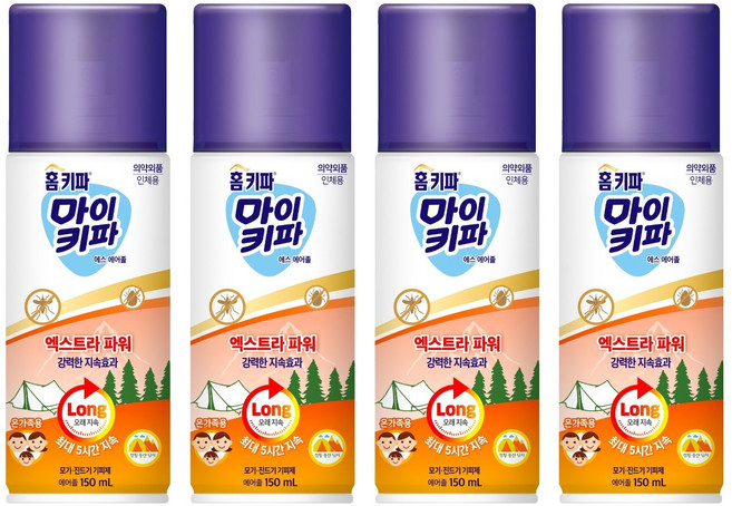 홈키파 마이키파 에스 에어졸 엑스트라 파워, 150ml, 4개
