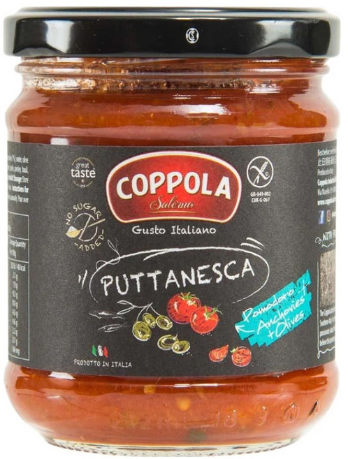 COPPOLA 柯波拉 無加糖鯷魚橄欖番茄麵醬, 180g, 1罐