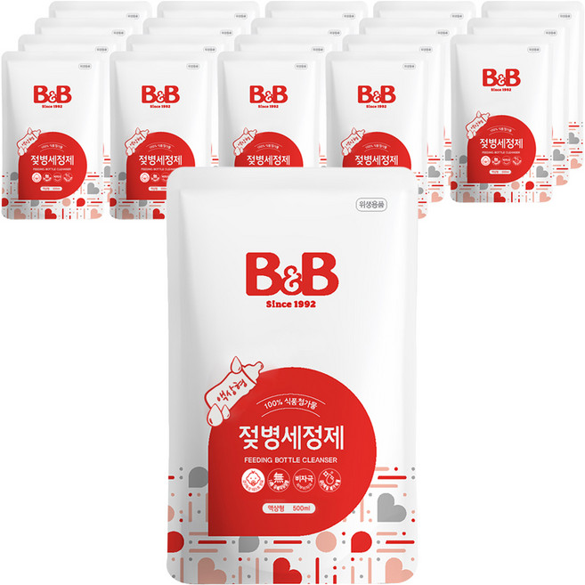 비앤비 젖병세정제 액상형 리필, 500ml, 20개