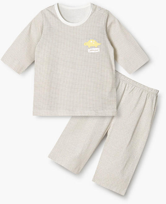 unifriend 兒童迷你恐龍純棉七分袖居家服套裝