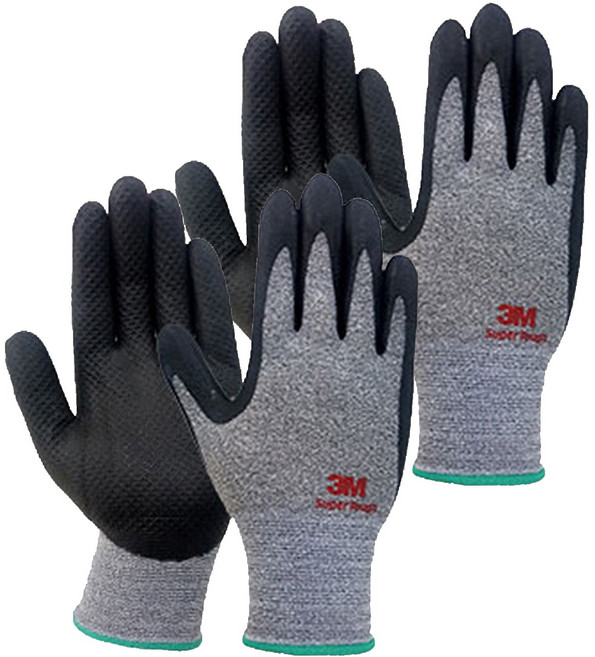3M 百利 Super Tough 耐用安全手套, 2雙, 黑色 + 灰色
