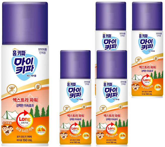 홈키파 마이키파 에스 에어졸 엑스트라 파워, 150ml, 5개