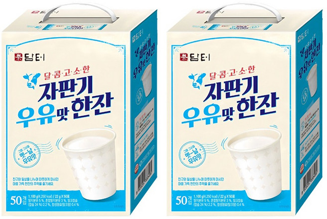 담터 자판기 우유맛 한잔 분말, 22g, 50개입, 2개