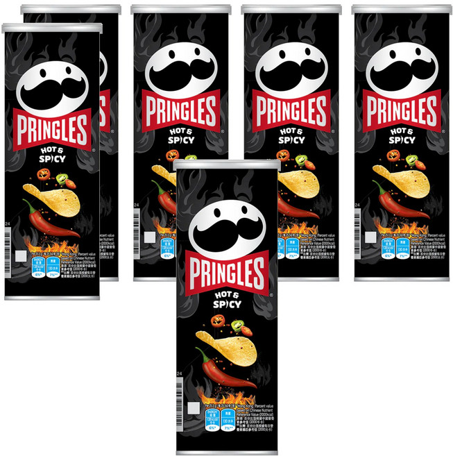 PRINGLES 品客 洋芋片 香辣口味, 102g, 6罐
