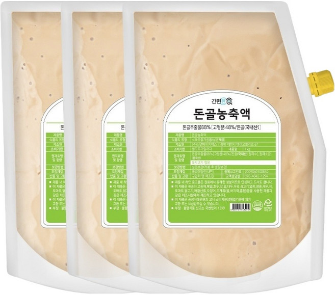 간편한식 돈골 농축액, 3개, 1kg