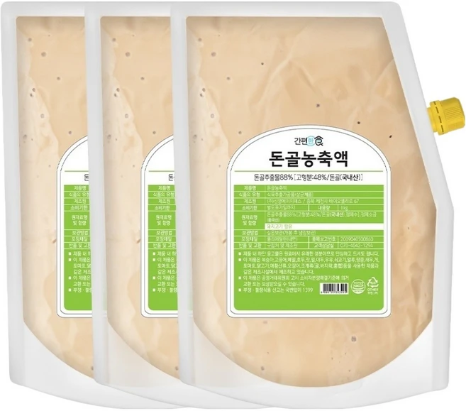 간편한식 돈골 농축액, 3개, 1kg - 쿠팡