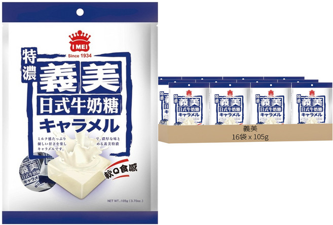 義美 日式牛奶糖 特濃, 105g, 16袋
