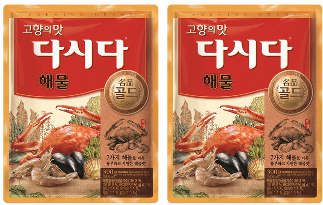 다시다 명품골드 해물, 300g, 2개