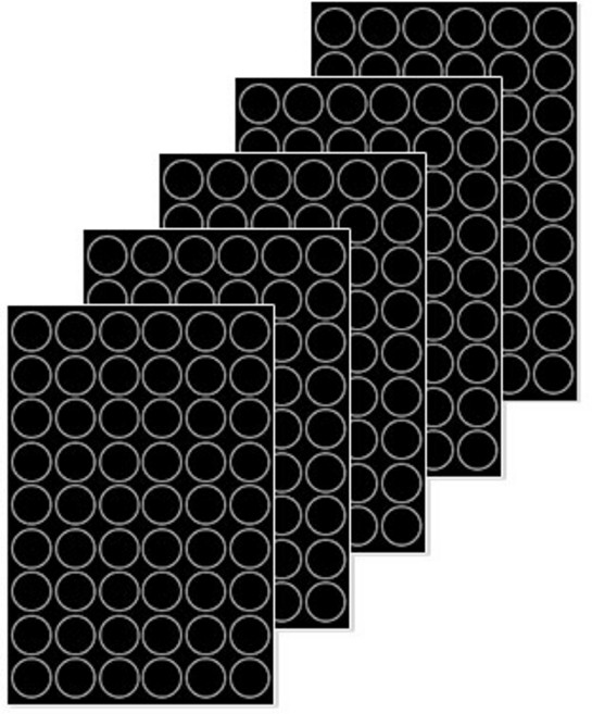 마그피아 원형 스티커 고무자석 54p, 5개, 블랙