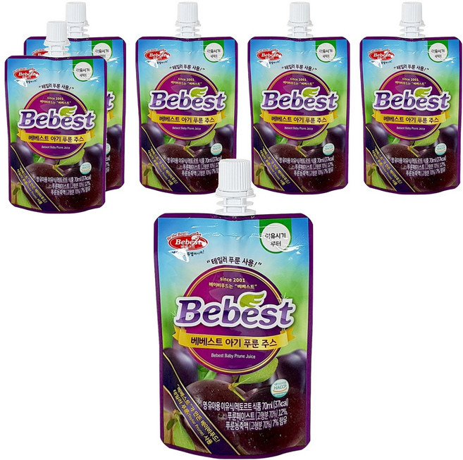 베베스트 아기 푸룬 주스, 70ml, 6개