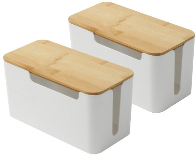 모노플랫 우드 멀티탭 정리함 3구 소형, 2개