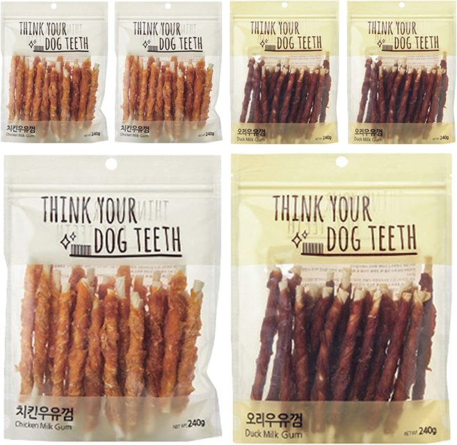 띵크유어도그티 강아지 스틱 간식 치킨 + 오리 세트, 치킨, 오리, 240g, 3세트