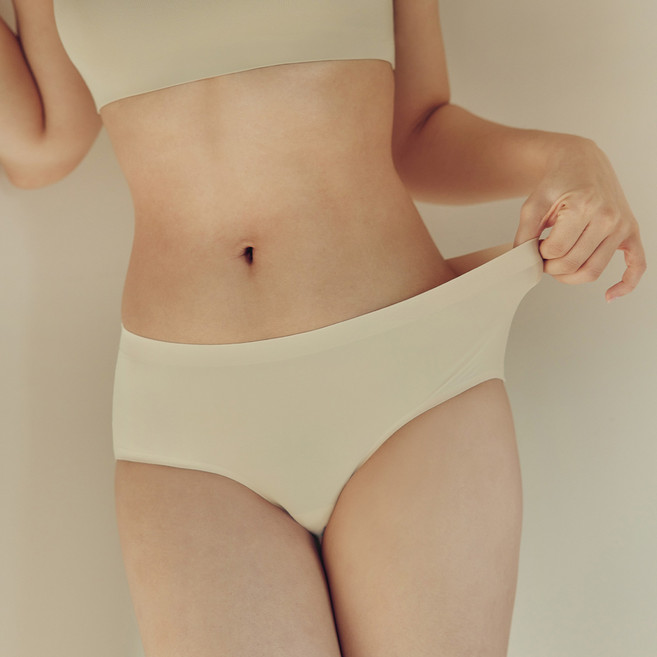 marun5 女性無痕裸感內褲 3件組, 膚色, 膚色, 膚色