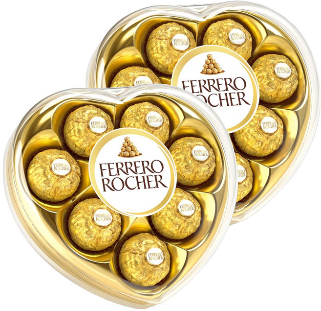 FERRERO ROCHER 金莎 金莎巧克力心型盒 8顆裝, 100g, 2盒