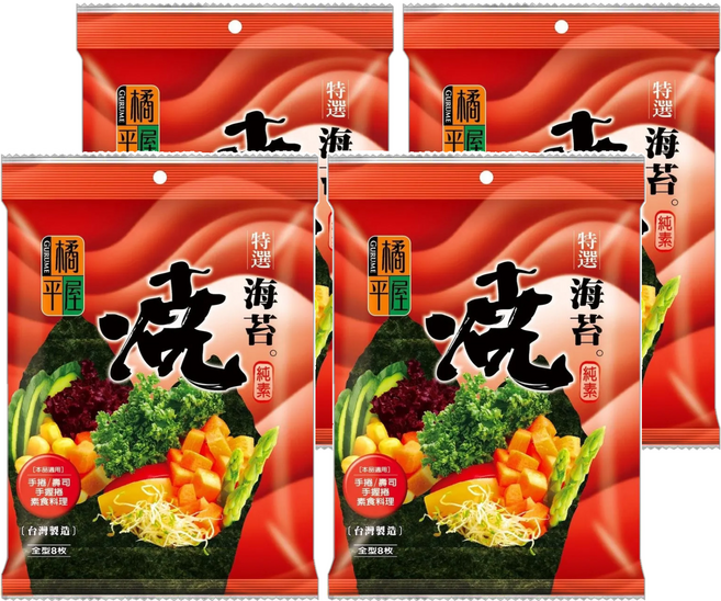 橘平屋 特選燒海苔, 20.8g, 4包