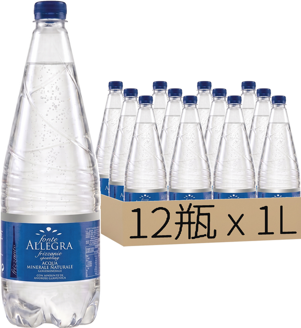 FONTE ALLEGRA 亞莉佳 氣泡礦泉水, 1L, 12瓶