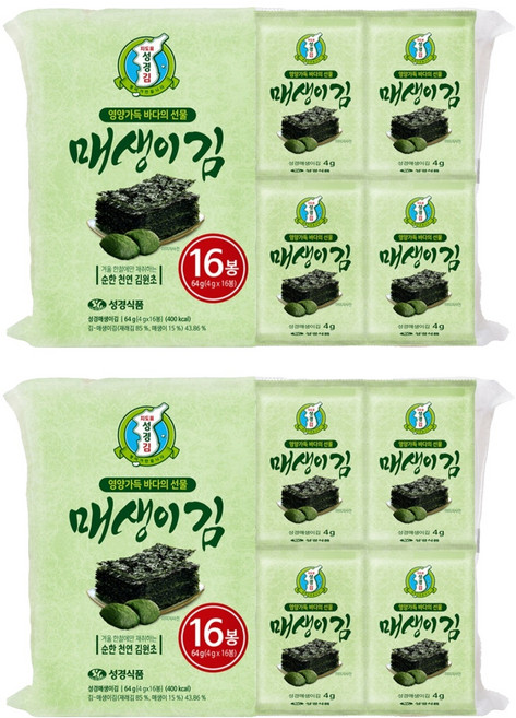 지도표성경 매생이 식탁김 16p, 2개, 64g