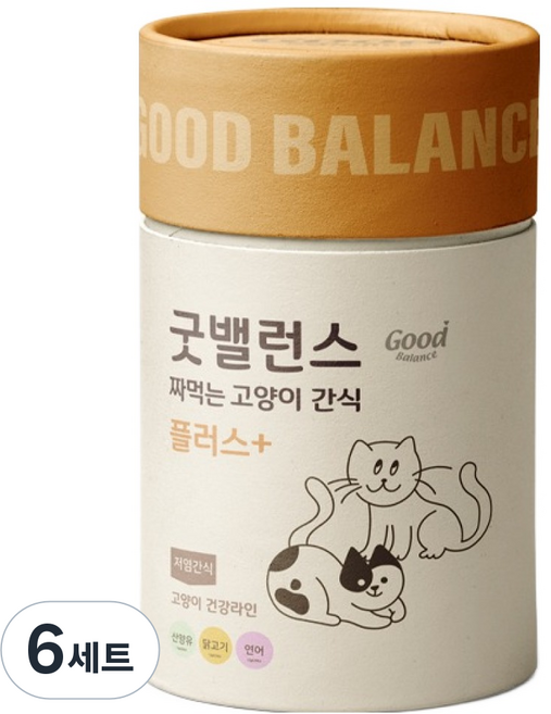 굿밸런스 고양이 짜먹는 간식 건강라인 저염 3종 x 20p 세트, 6세트, 12g, 혼합맛(닭고기/연어/산양유)