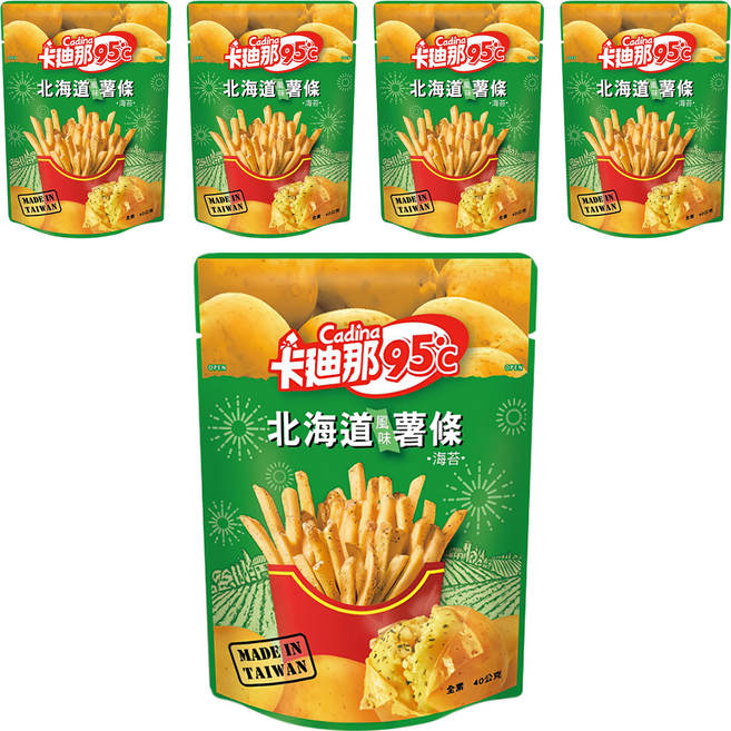 Cadina 卡迪那 95℃ 北海道風味薯條 海苔, 40g, 5包