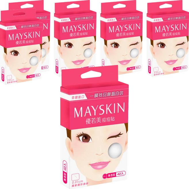 MAYSKIN 優若美 痘痘貼 薄透型, 6盒, 42入