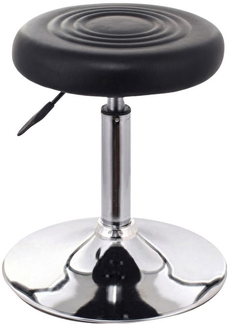 美容椅 高密度海綿 可升降 圓盤款, 黑色, 1個