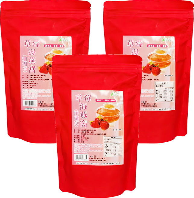 茂格生機 冰糖草苺海燕窩, 280g, 3包
