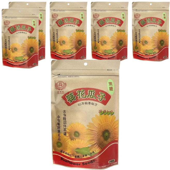 翁財記 葵花瓜子 焦糖, 200g, 6包