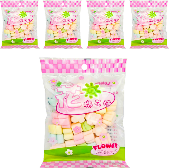 卜祥 花語棉花糖 花朵造型, 60g, 5包