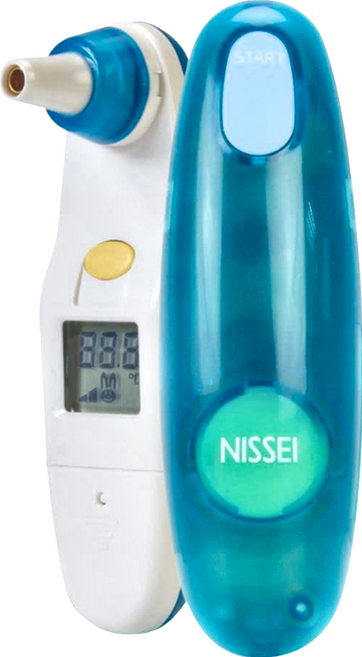 NISSEI 日本精密 迷你耳溫槍 + 內附耳套 4個 MT-30CPLB 藍色, 1組