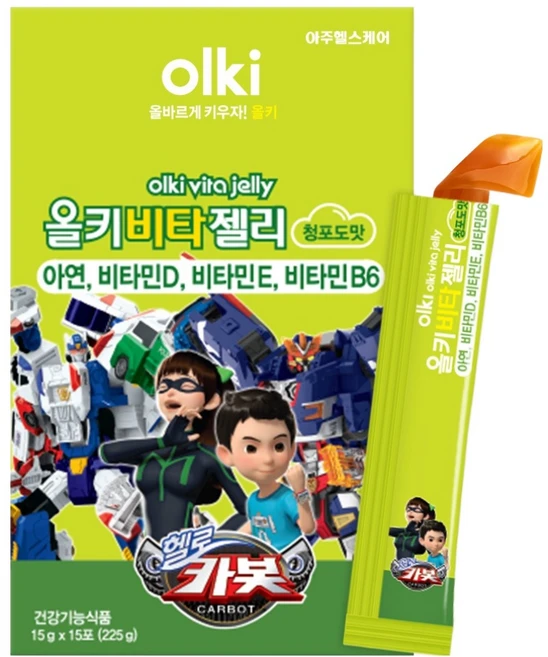 올키 비타젤리 청포도맛 15p, 225g, 1개 - 쿠팡