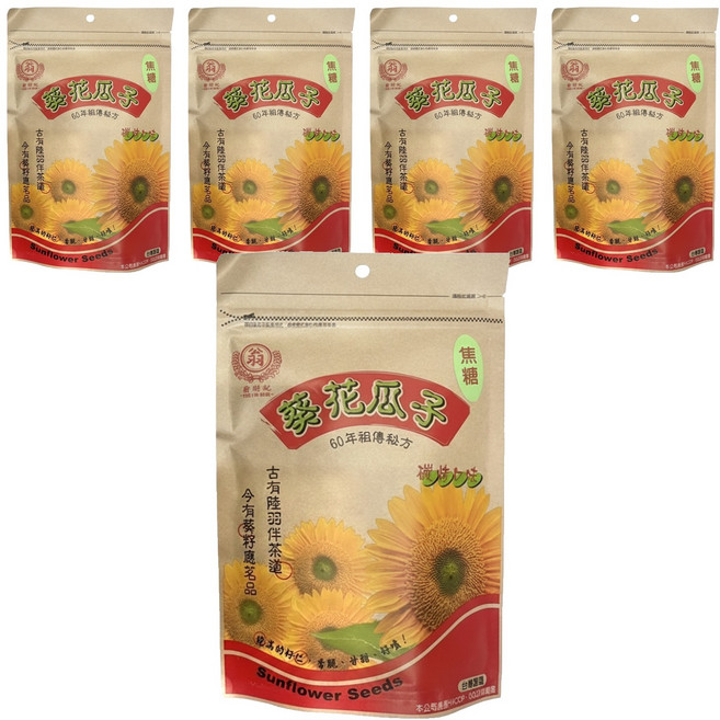 翁財記 葵花瓜子 焦糖, 200g, 5包