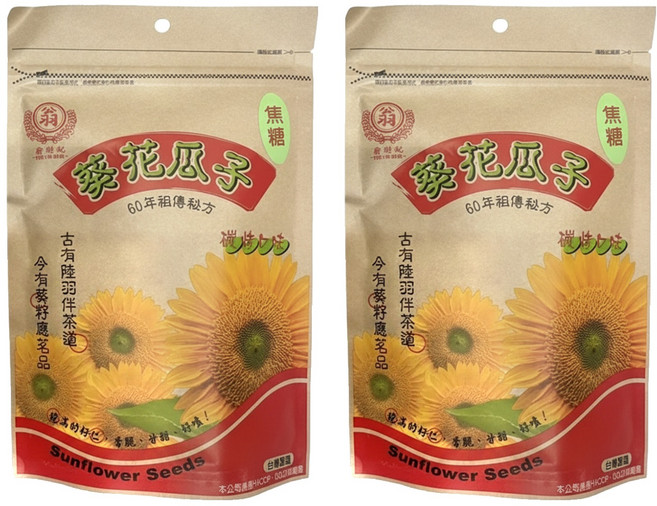 翁財記 葵花瓜子 焦糖, 200g, 2包