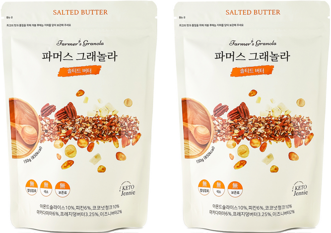 키토제니 파머스 솔티드버터 그래놀라 시리얼, 150g, 2개