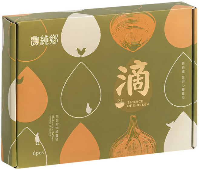農純鄉 黑蒜蛤蜊滴雞精禮盒, 60ml, 6包, 1盒