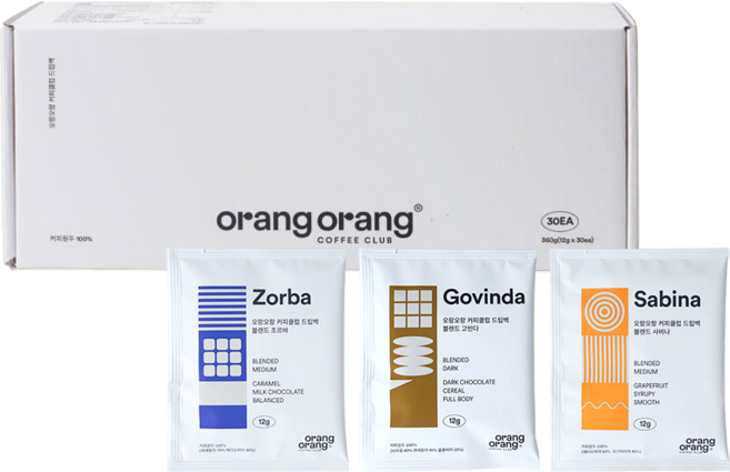 오랑오랑 커피클럽 블렌드 드립백, 12g, 30개입, 1개