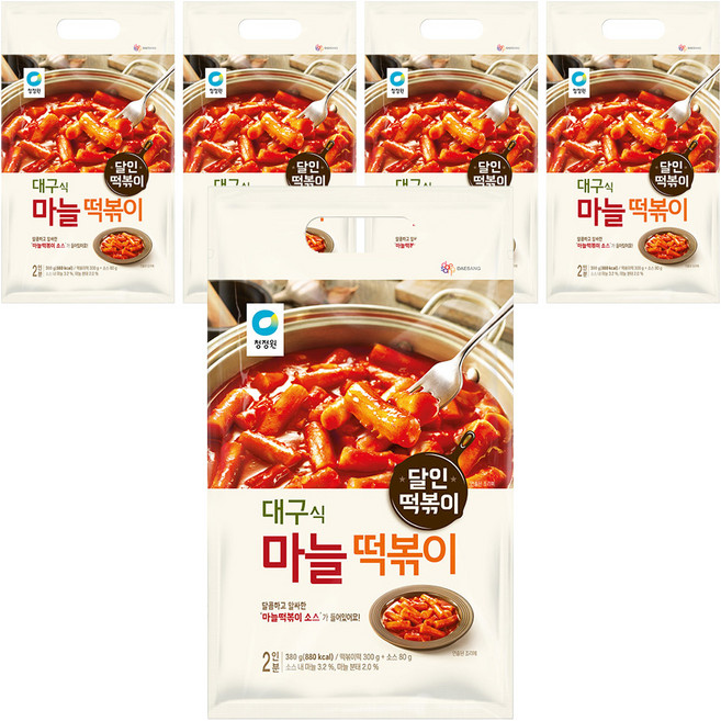 청정원 마늘 떡볶이, 380g, 5개